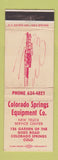 Matchbook Cover - Colorado Springs Equipment Truck Service WEAR