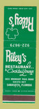 Matchbook Cover - Riley's Restaurant Sarasota FL