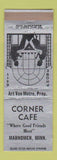 Matchbook Cover - Corner Cafe Mahnomen MN