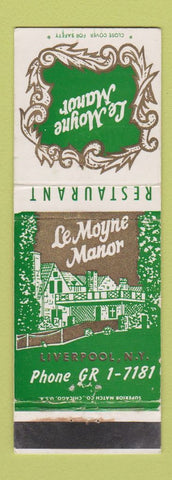 Matchbook Cover - LeMoyne Manor Liverpool NY #1