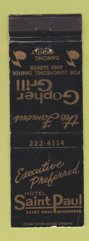 Matchbook Cover - Hotel Saint Paul St Paul MN Gopher Grill WEAR