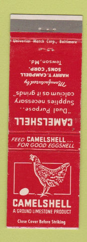 Matchbook Cover - Camelshell Limestone Product Towson MD Harry Campbell