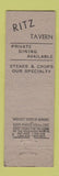 Matchbook Cover - Ritz Tavern New York City Midget WEAR