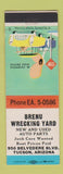 Matchbook Cover - Brenu Wrecking Yard Tucson AZ auto parts