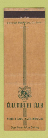 Matchbook Cover - Columbian Club St Louis MO