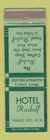 Matchbook Cover - Hotel Rudolf Valley City ND WEAR