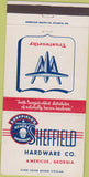 Matchbook Cover - Sheffield Hardware Co Americus GA 30 Strike