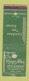 Matchbook Cover - Kirby Allen Restaurant New York City WEAR