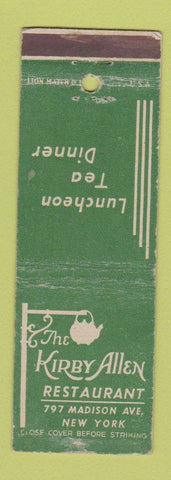 Matchbook Cover - Kirby Allen Restaurant New York City WEAR