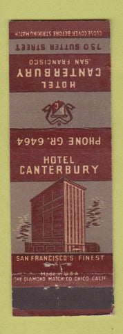 Matchbook Cover - Hotel Canterbury San Francisco CA WEAR