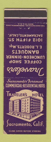 Matchbook Cover - Traveler's Hotel Sacramento CA WEAR