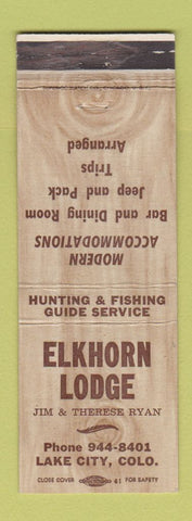 Matchbook Cover - Elkhorn Lodge Lake City Colorado WEAR