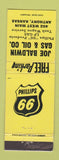 Matchbook Cover - Phillips 66 oil gas Joe Baldwin Anthony KS WEAR