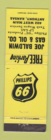 Matchbook Cover - Phillips 66 oil gas Joe Baldwin Anthony KS WEAR