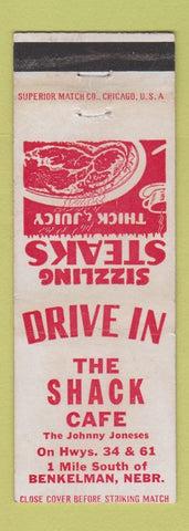 Matchbook Cover - Shack Cafe Benkelman NE WEAR