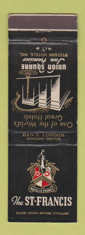 Matchbook Cover - St Francis Hotel San Francisco CA
