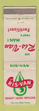 Matchbook Cover - Ris Van Liquid Fertilizer Blue Earth MN Belmond IA WEAR