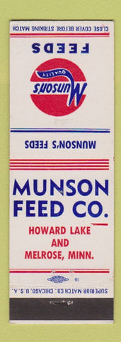 Matchbook Cover - Munson's Feeds Howard Lake Melrose MN