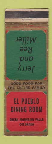 Matchbook Cover - El Pueblo Dining Room Green Mountain Falls Colorado
