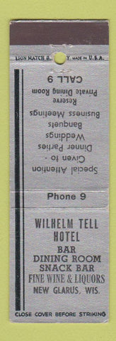 Matchbook Cover - Wilhelm Tell Hotel New Glarus WI