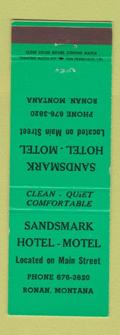 Matchbook Cover - Sandsmark Hotel Motel Ronan MT