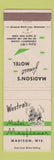 Matchbook Cover - Westra's Motel Mayflower Madison WI