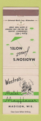 Matchbook Cover - Westra's Motel Mayflower Madison WI