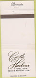 Matchbook Cover - Castle Harbour Hotel Golf Beach Club  Bermuda white 30 Strike