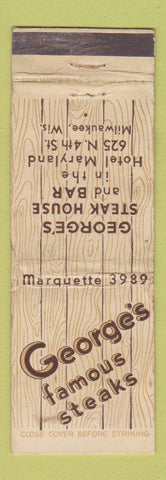 Matchbook Cover - George's Steak House Milwaukee WI WEAR