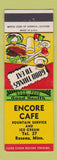 Matchbook Cover - Encore Cafe Roseau MN