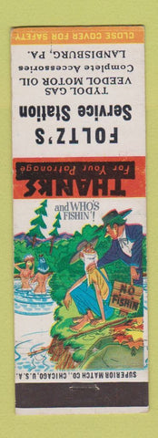Matchbook Cover - Foltz's Service Tydol Veedol oil gas Landisburg PA hillbilly
