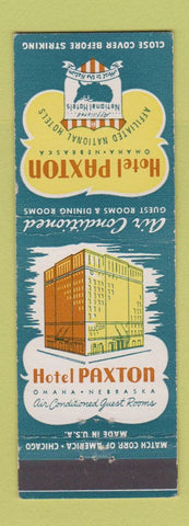 Matchbook Cover - Hotel Paxton Omaha NE