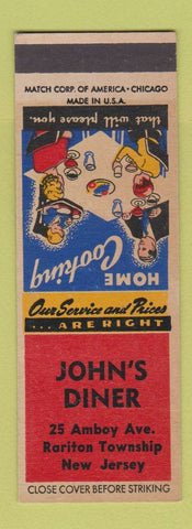 Matchbook Cover - John's Diner Rariton Township NJ SAMPLE
