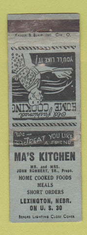 Matchbook Cover - Ma's Kitchen Lexington NE WORN