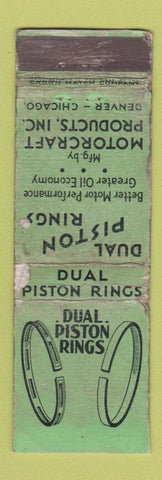 Matchbook Cover - Dual Piston Rings Denver Chicago CROWN POOR