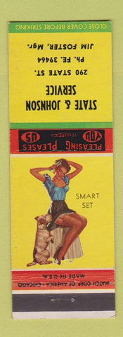 Matchbook Cover - State and Johnson Service oil gas pinup