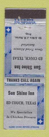 Matchbook Cover - Sun Shine Inn Ed Couch TX