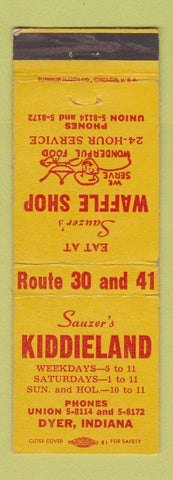 Matchbook Cover - Suzer's Kiddieland Amusement Waffles Dyer IN WEAR