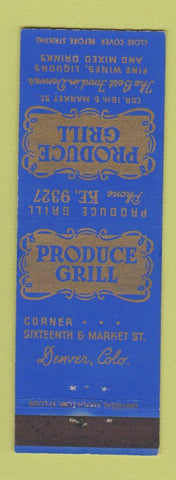 Matchbook Cover - Produce Grill Denver Colorado