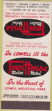 Matchbook Cover - Town House Motor Hotel Lowell MA  30 Stick
