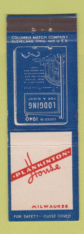 Matchbook Cover - Plankinton House Milwaukee WI
