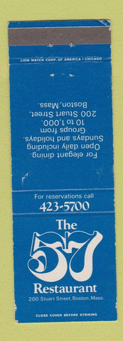 Matchbook Cover - The 57 Restaurant Boston MA
