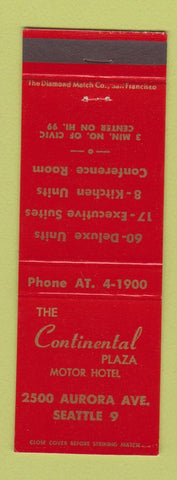 Matchbook Cover - Continental Plaza Motor Hotel Seattle WA
