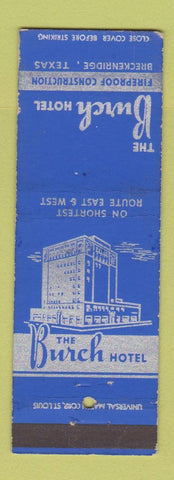 Matchbook Cover - Burch Hotel Breckenridge TX