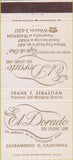 Matchbook Cover - Hotel El Dorado Sacramento CA 30 Strike