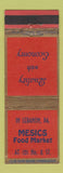 Matchbook Cover - Mesics Food Market Grocery Lebanon PA