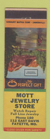 Matchbook Cover - Mott Jewelry Store Fayette MO