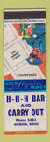 Matchbook Cover - HHH Bar Carry Out Huron OH WEAR
