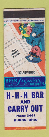 Matchbook Cover - HHH Bar Carry Out Huron OH WEAR