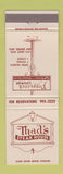 Matchbook Cover - Thad's Steak House Poppycock Lounge New Bedford MA